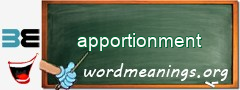 WordMeaning blackboard for apportionment